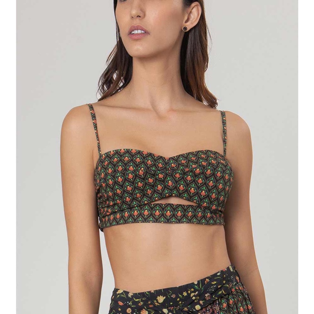 NEW Agua Bendita Mariana Alanya Floral Print Crop Top